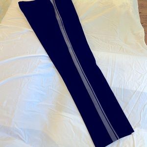 Black pants with grey tuxedo stripe